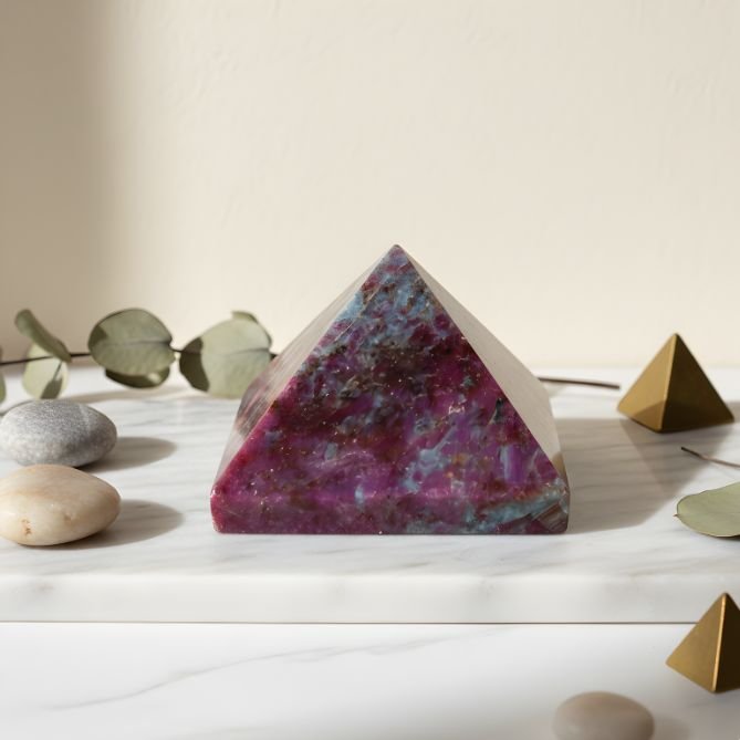 Ruby Kyanite Pyramid